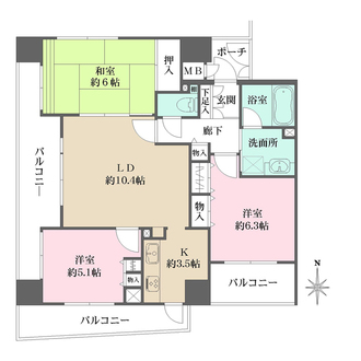 ファミール夕陽ヶ丘学園坂の間取図