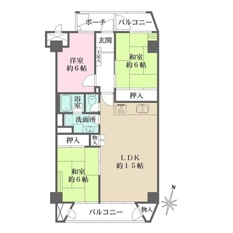 桃山台グランドマンションD１棟の間取図
