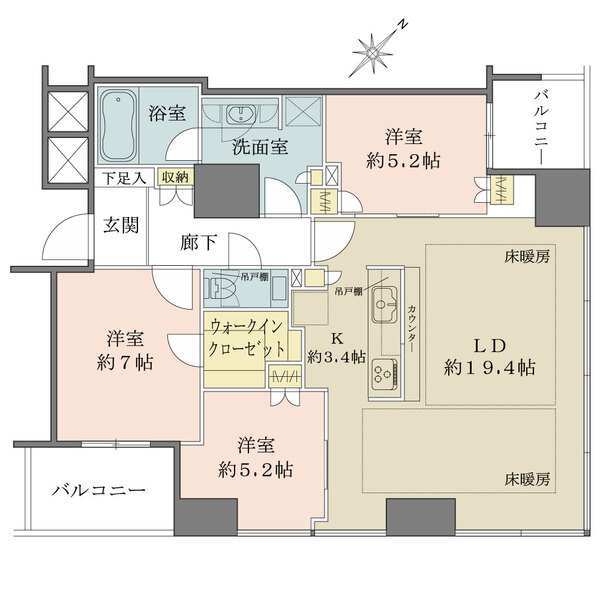 クレヴィアタワー中之島の間取図