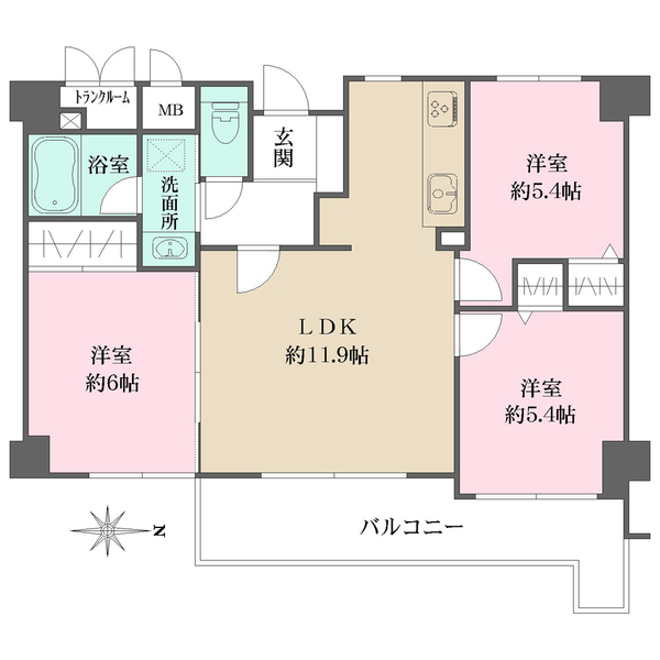 サニーヒルズ都島北通の間取図