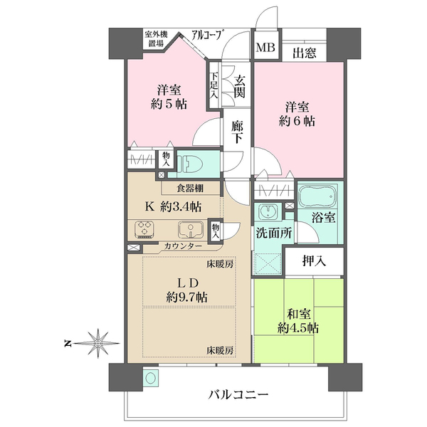 ファミール東三国の間取図