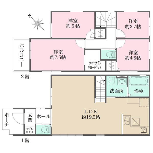 2号棟の間取図
