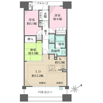 堺東ヴューモの間取図