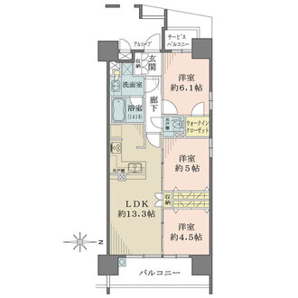 プレサンスロジェ大阪同心の間取図