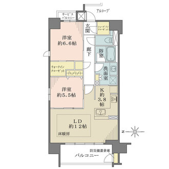 ラシュレ扇町公園の間取図