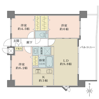 チュリス北梅田の間取図