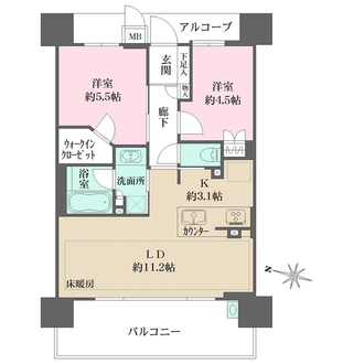 ザ・パークハウス梅田の間取図