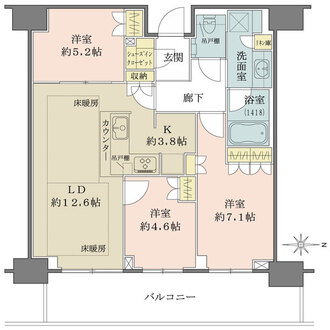 グランドメゾン新梅田タワーTHE CLUB RESIDENCEの間取図