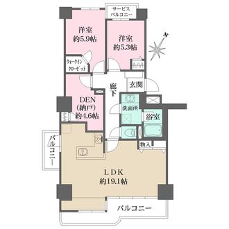 佃第2コーポの間取図