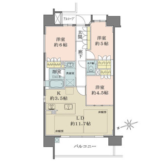 ザ・パークハウス大阪福島の間取図