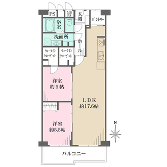 労住まきのハイツの間取図