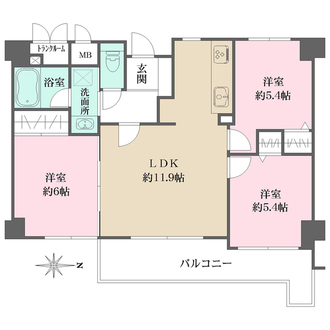 サニーヒルズ都島北通の間取図