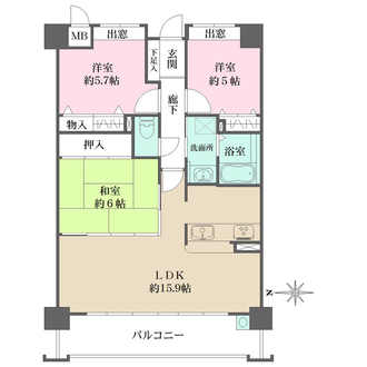 Mプラザ寝屋川五番館の間取図