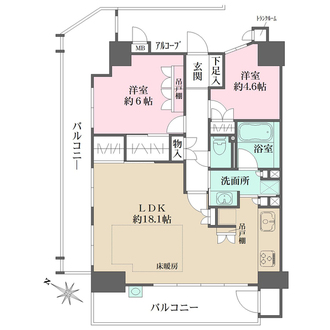 パークナード新北野の間取図