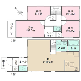 2号棟の間取図