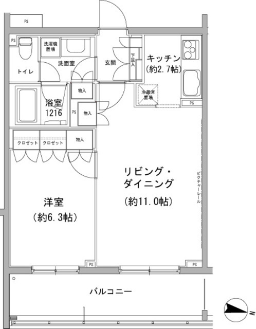 ヒューリックコート雪が谷の間取図
