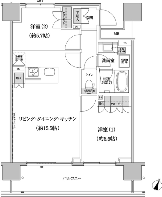 パークハビオ渋谷本町レジデンスの間取図