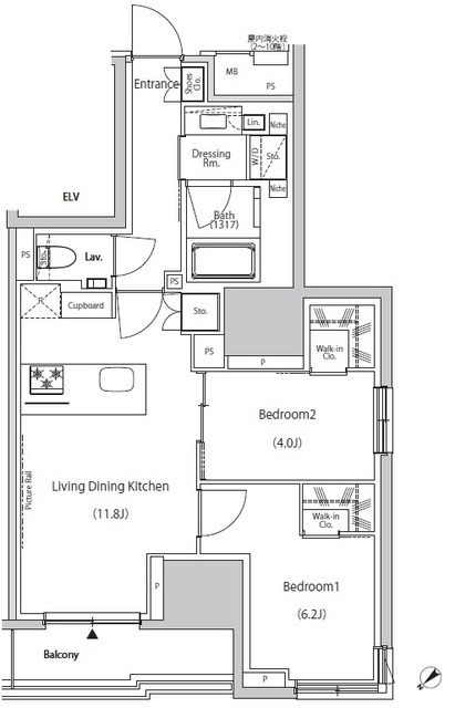 ザ・パークハビオ市ヶ谷ウエストの間取図
