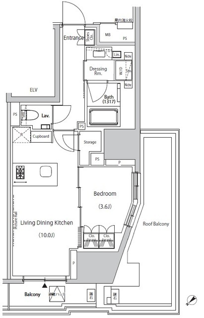 ザ・パークハビオ市ヶ谷ウエストの間取図