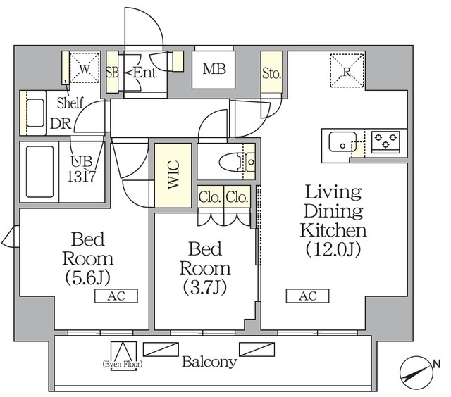 ジオエント町屋の間取図