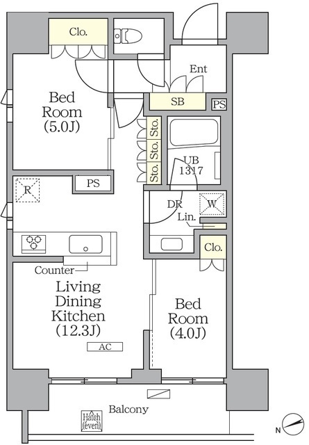 グランエール西日暮里の間取図