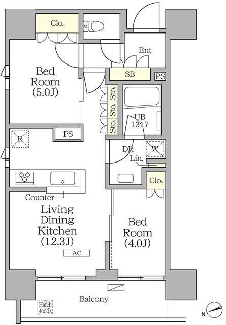 グランエール西日暮里の間取図