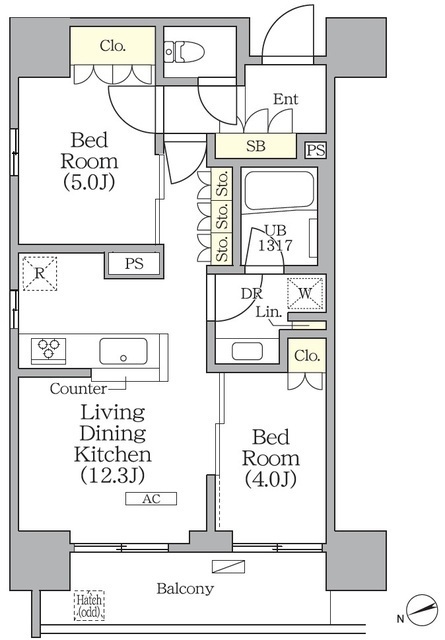 グランエール西日暮里の間取図
