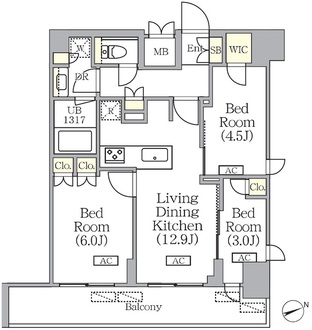 プライムガーデン銀座八丁堀の間取図