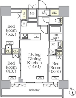 プライムガーデン銀座八丁堀の間取図