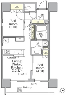 グランエール西日暮里の間取図