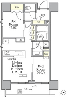 グランエール西日暮里の間取図