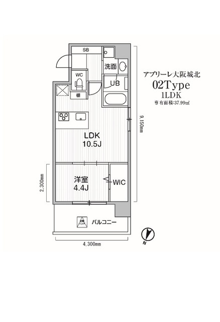 アプリーレ大阪城北の間取図