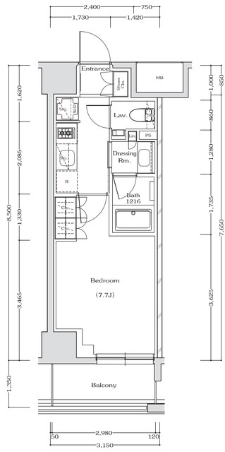 ザ・パークハビオ江坂公園の間取図