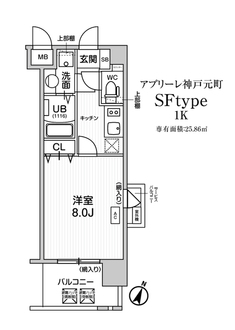 アプリーレ神戸元町の間取図