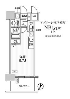 アプリーレ神戸元町の間取図