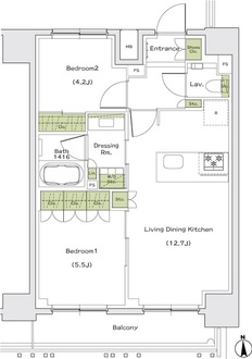 ザ・パークハビオ同心の間取図