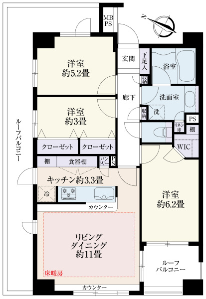 ライオンズヒルズ中十条の間取図