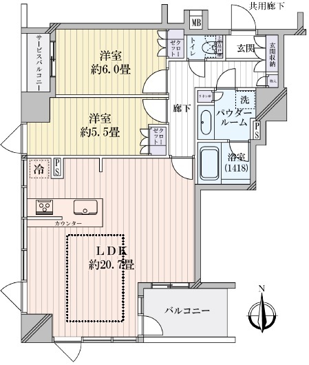 プレサンスレジェンド堺筋本町タワーの間取図
