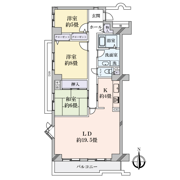 サザンヒル八事弐号棟の間取図
