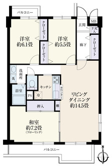 ヒルズ横浜南ガーデニア弐号棟の間取図