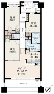 グランスイート稲毛海岸の間取図