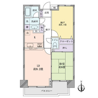 ヴィルヌーブ新丸子の間取図