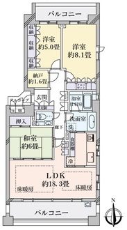 ヒルズ夙川パッサージュの間取図