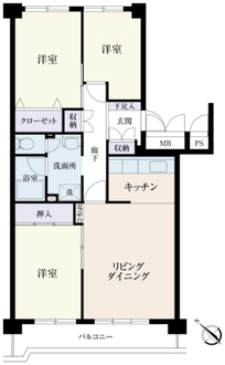 富岡エステート４号棟の間取図