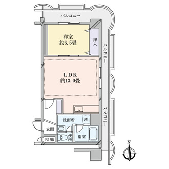 コープ野村梅田Ａ棟の間取図