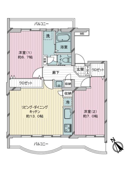 ハイタウン塩浜第二３７号棟の間取図