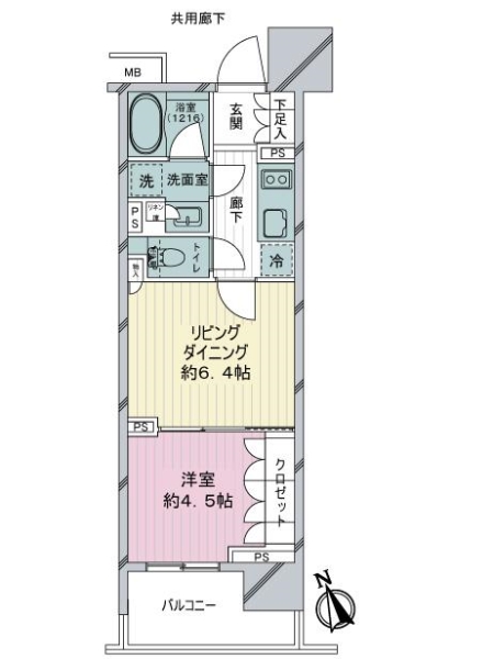 オープンレジデンシア名古屋駅ＴＨＥ　ＣＯＵＲＴの間取図