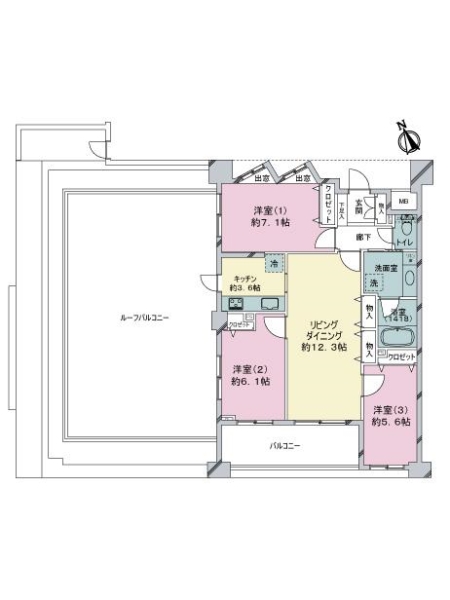 ライオンズマンション武蔵新城緑園の街弐番館の間取図