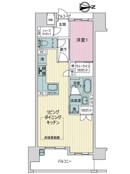 プレサンスグラン烏丸五条新町通の間取図