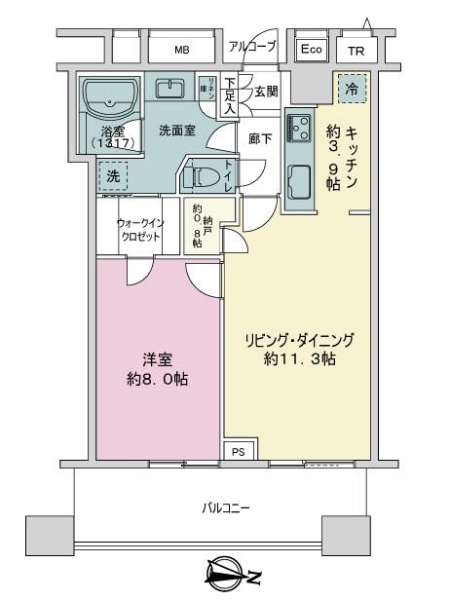 ＣＨＩＢＡ　ＣＥＮＴＲＡＬ　ＴＯＷＥＲの間取図